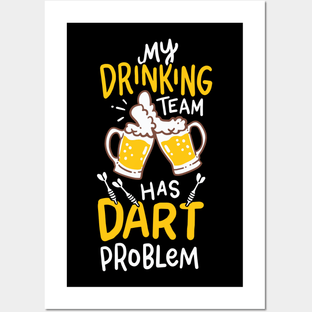 Dart Player T-Shirt aim beer throw goal gift Wall Art by biNutz